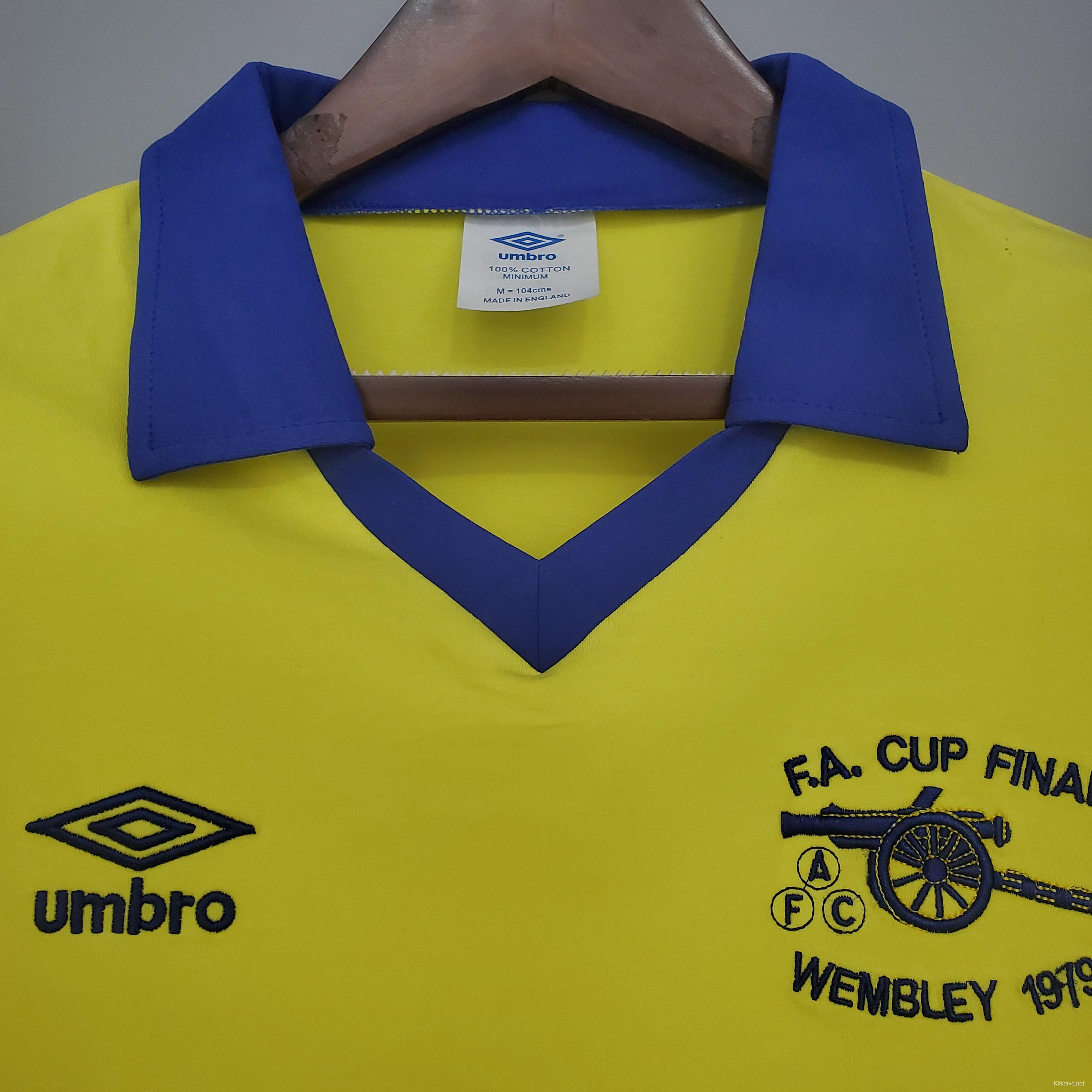 Retro long sleeve Arsenal 71/79 away yellow Soccer Jersey