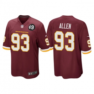 Men's #93 Jonathan Allen Burgundy Bobby Mitchell Uniform Patch Player Limited Team Jersey