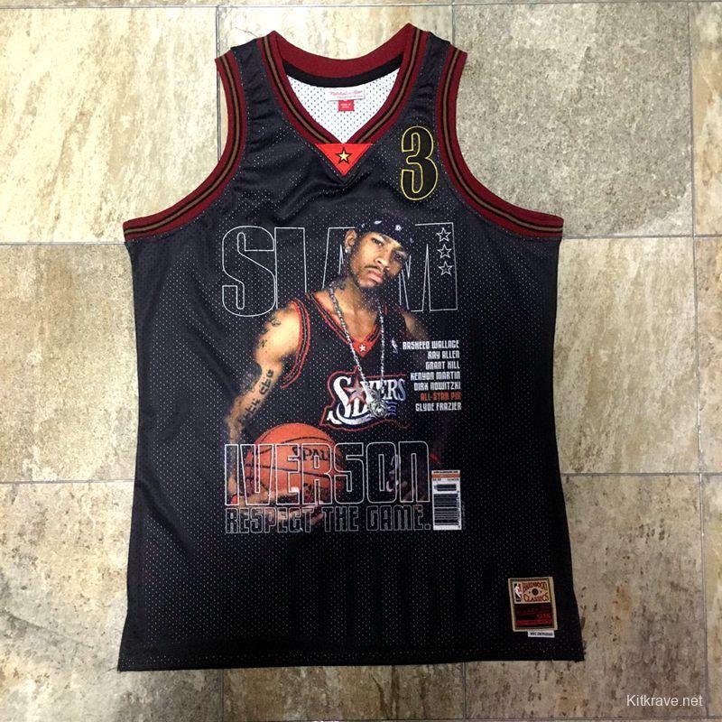 Men's Allen Iverson Black Retro Classic Team Jersey