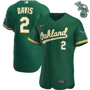 Men's Khris Davis Kelly Green Alternate 2020 Authentic Player Team Jersey