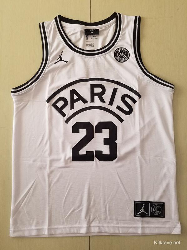 PSG Michael Jordan White Basketball Jerseys