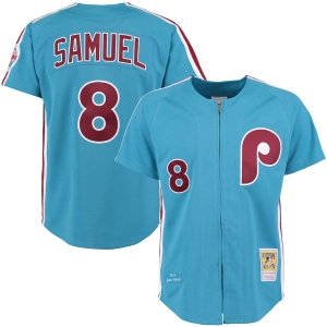 Men's 1983 Juan Samuel Light Blue Throwback Jersey