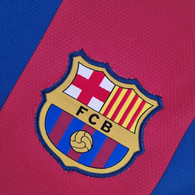 Retro 10/11 Barcelona Long Sleeve Home Soccer Jersey