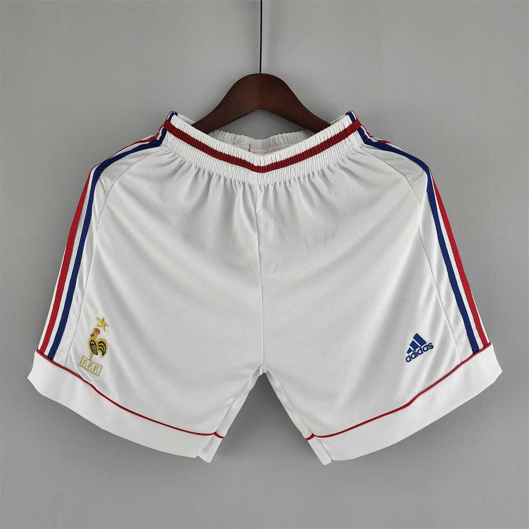 Retro 1998 France Home White Shorts