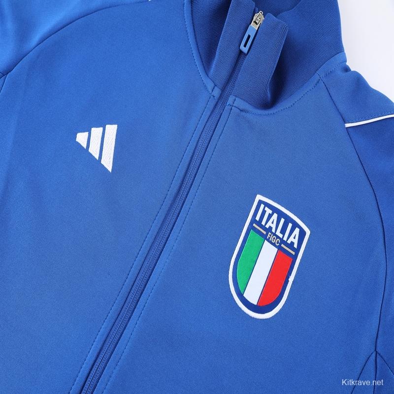 2022 Italy Navy Full Zipper Tracksuit