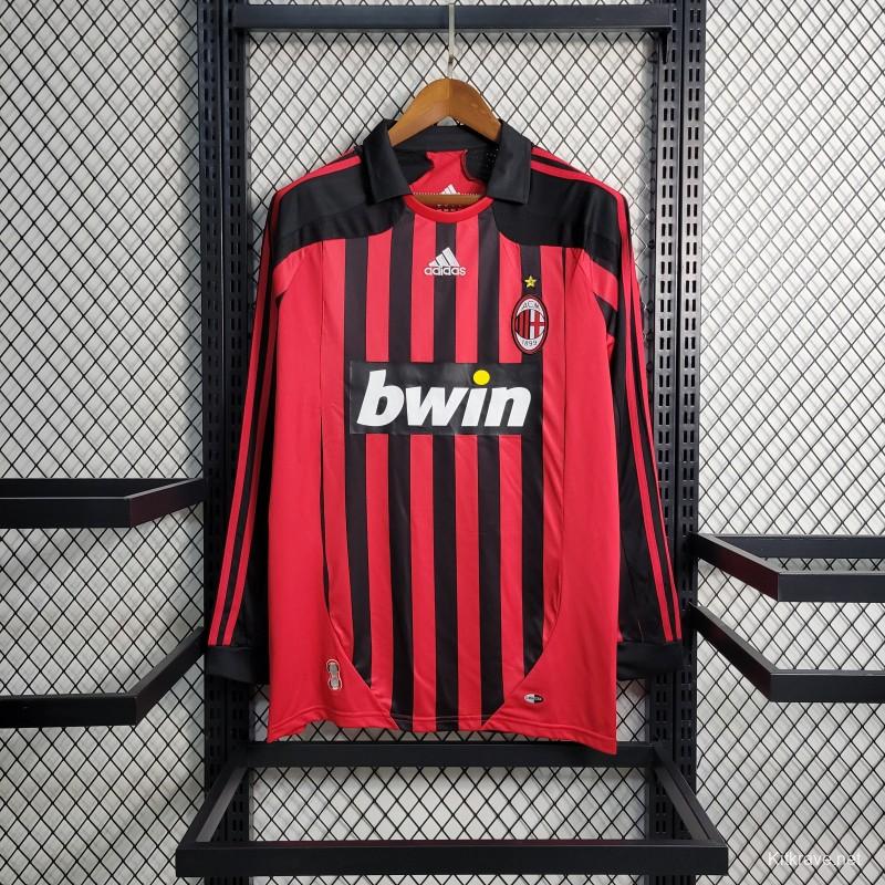 Retro 07-08 AC Milan Home Long Sleeve Jersey