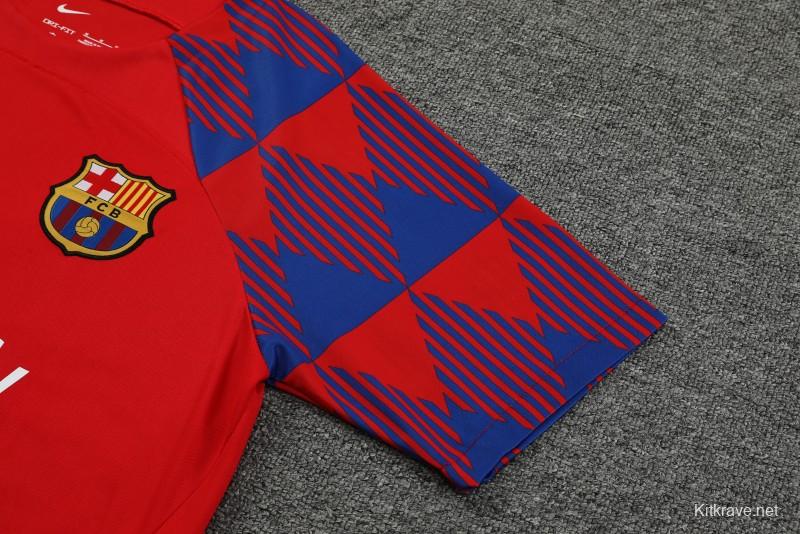 23-24  Barcelona Red Short Sleeve Jersey+Shorts