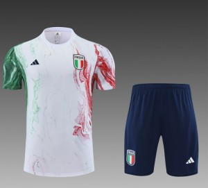 2023 Italy FIGC White Short Sleeve+Shorts