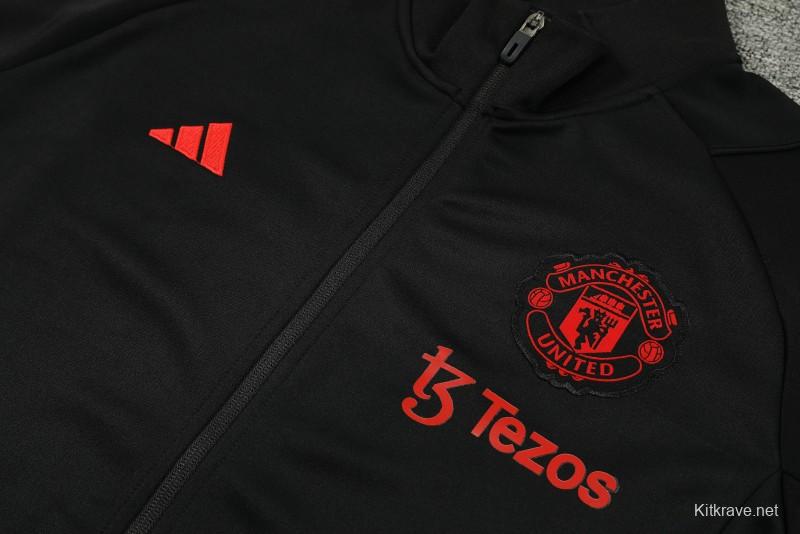 23/24 Manchester United Black Full Zipper Jacket+Pants