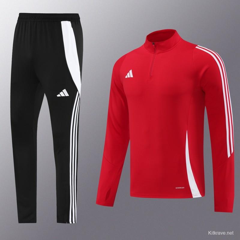 2024 Adidas Red Half Zipper Jacket+Pants
