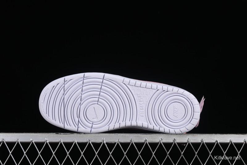 Nike Court Borough Low-Top Slip-Resistant Skate Shoes with Custom Rose Pink Hand-Painted Design - DQ5979-100