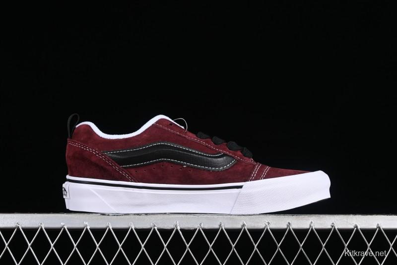 Vans Classics Knu Skool Chunky Tongue Retro Sneakers in Wine Red - VN0009QC02Y