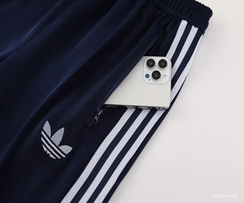 24/25 Adidas Original Navy Full Zipper Jacket +Long Pants