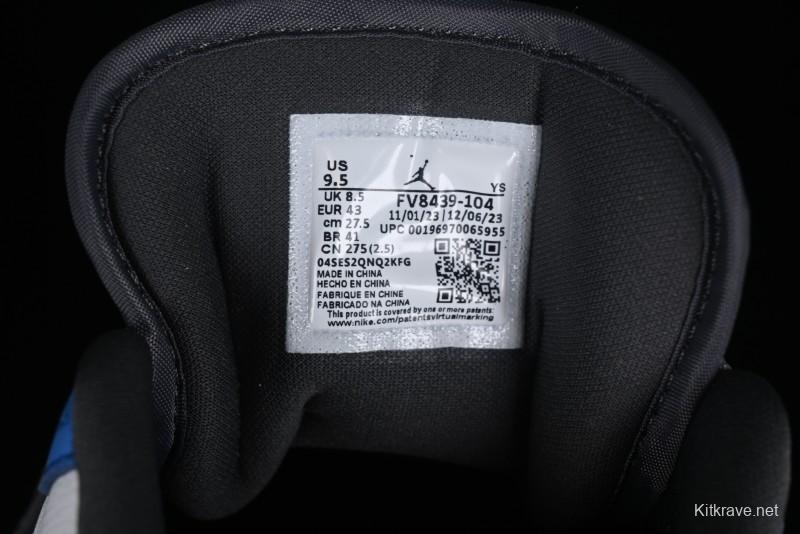 Nike Air Jordan 1 Low Flight Vintage Retro Sneakers in White and Blue - FV8439-104