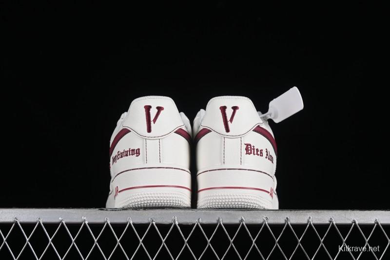 Nike Vlone x Air Force 1 '07 Low Collaboration Wine Red Casual Sneakers - AA5360-010