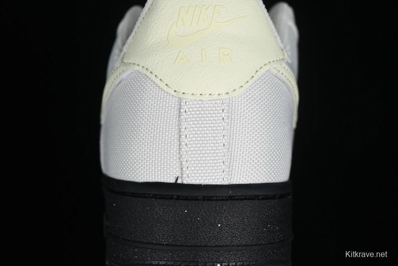 Nike Air Force 1 '07 Low White Black Canvas Casual Sneakers - FJ4160-002