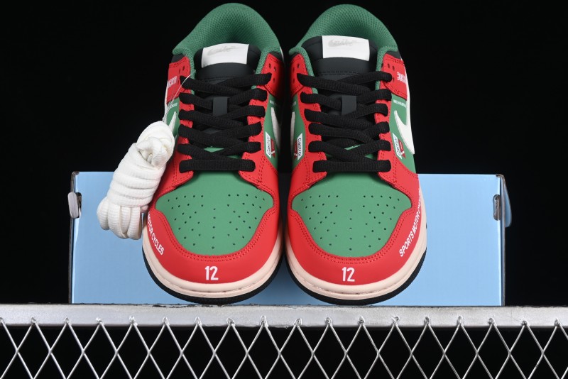 Nike SB Dunk Low Casual Skateboarding Shoes Racing Red/Green - MU0232-361