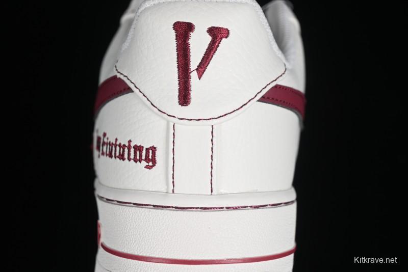 Nike Vlone x Air Force 1 '07 Low Collaboration Wine Red Casual Sneakers - AA5360-010