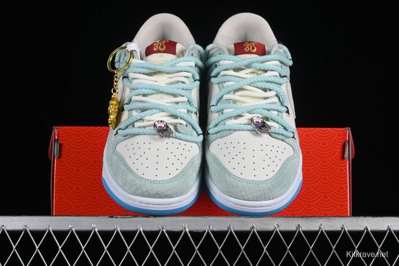 Nike SB Dunk Low Year of the Dragon Limited Edition - Gray Hook Dragon Soaring High Anniversary Premium Custom Low-Top Casual Skate Shoes - SJ2068-230