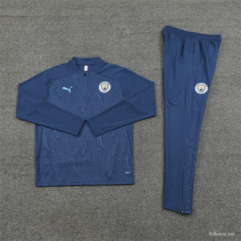 24/25 Manchester City Navy Half Zipper Jacket+Long Pants