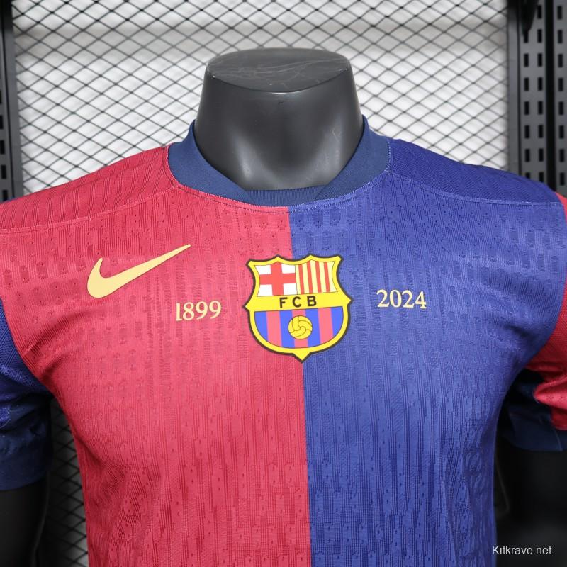 Player Version 24/25 Barcelona Home 125Th Anniversary 1899-2024 Printing Jersey