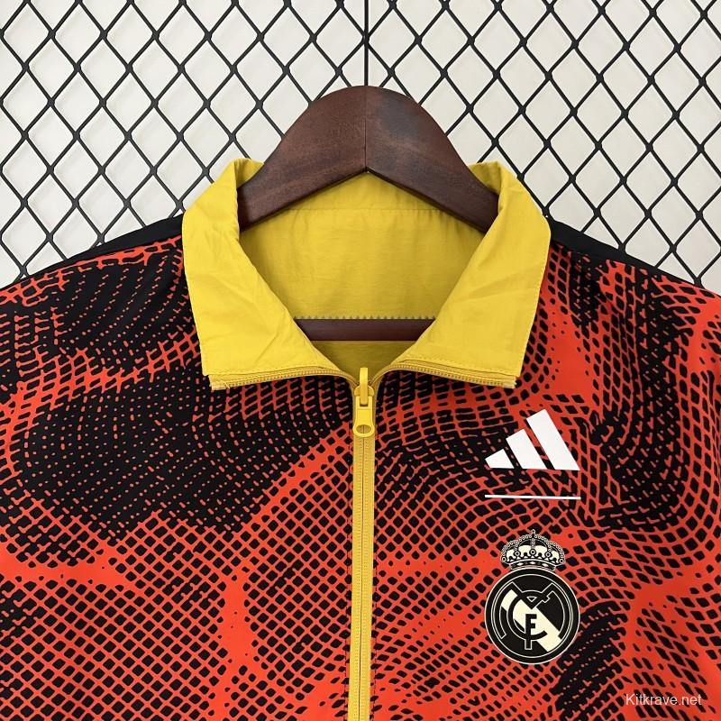 24/25 Real Madrid Yellow/Red Reversible Windbreaker