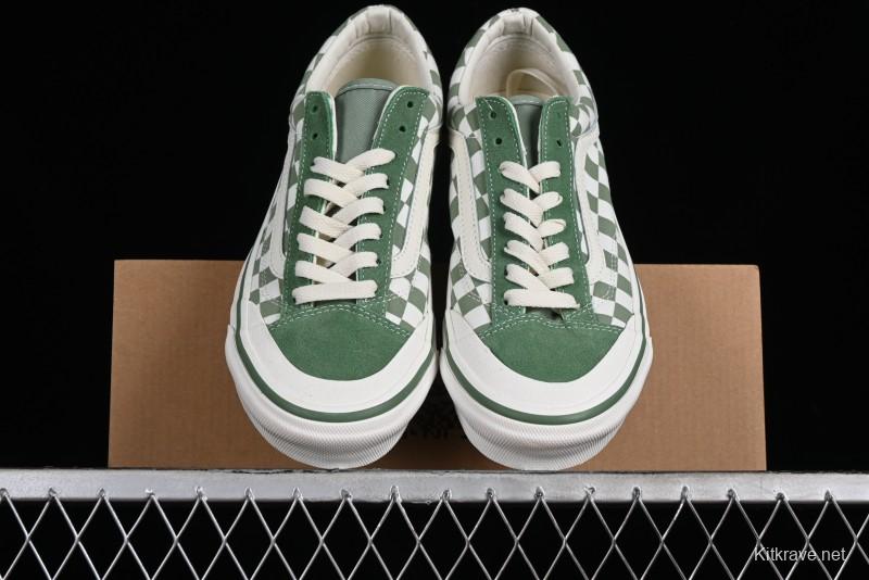 Vans Old Skool Reissue 136 Checkerboard Green Retro Canvas Shoes - VN000MT6V0N