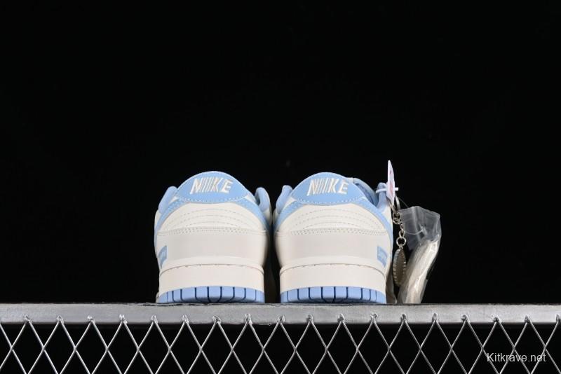 Nike SB Dunk Low Supreme Collaboration - Sky Blue Canvas Anniversary Custom Low-Top Casual Skate Shoes - BB6698-513