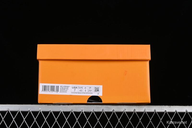 Nike Travis Scott x Fragment Design x Jordan Air Jordan 1 Low OG SP AJ1 LV Grey Black Pig Print Low-top Casual Sneakers - SJ2068-101