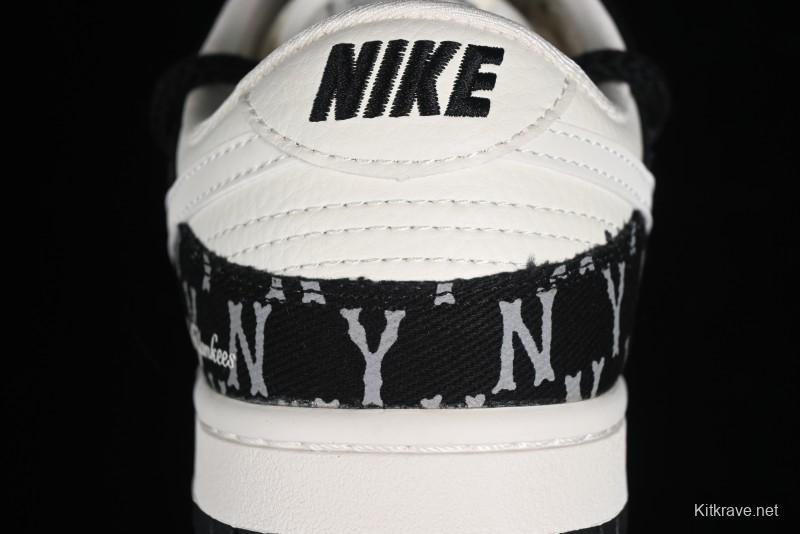 Nike SB Dunk Low MLB Strap Collaboration - Black Denim Print Anniversary Custom Low-Top Casual Sneakers - SJ2068-251