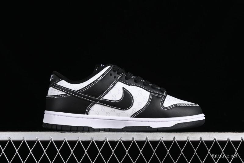 Nike SB Dunk Low Gucci Collaboration - Double G Embroidery Black Swoosh Anniversary Custom Low-Top Casual Skate Shoes - SF1588-136