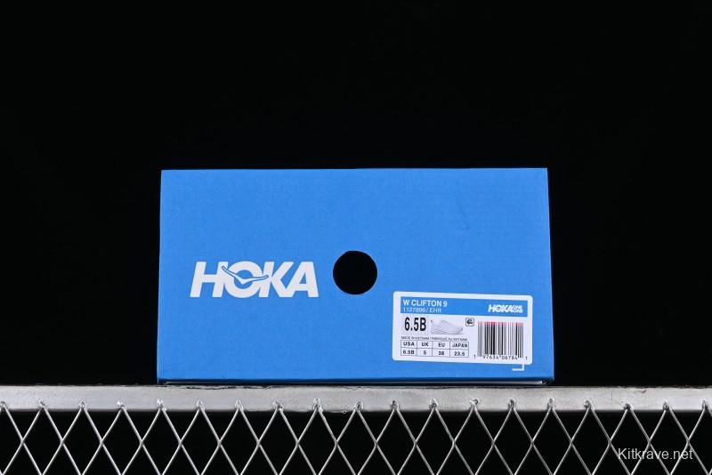 HOKA ONE ONE Clifton 9 Lightweight Knit Mesh Running Shoes with Enhanced Cushioning - 1127896 EHR