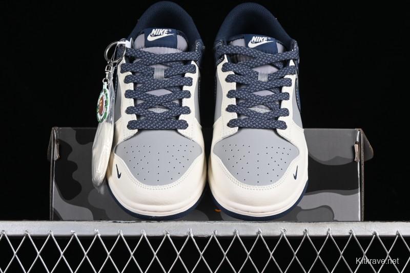 Nike SB Dunk Low BAPE Collaboration - Light Blue Grey Anniversary High-End Custom Low-Top Casual Skate Shoes - BB8969-001