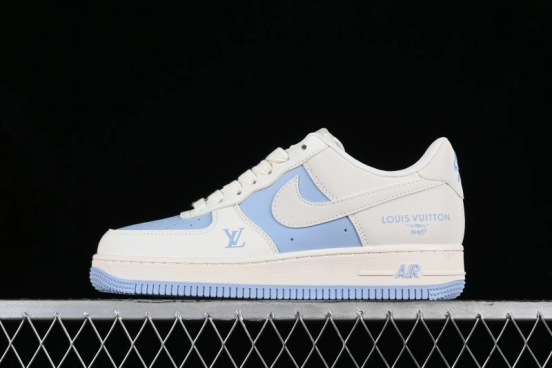Nike Air Force 1 '07 Low LV Collaboration - Off White Ice Blue Casual Sneakers BB9599-203