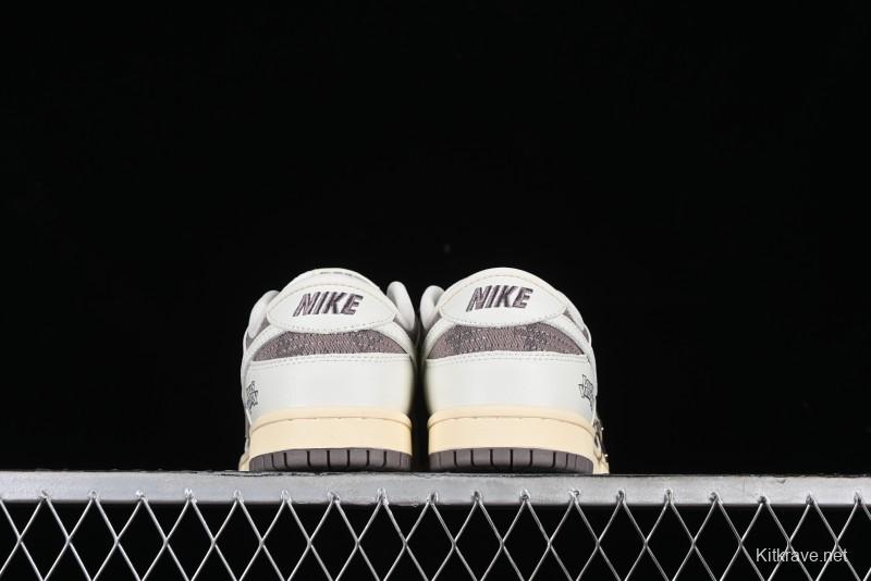 Nike SB Dunk Low LV Collaboration - Denim Patchwork Anniversary High-End Custom Low-Top Casual Sneakers - JH8310-956