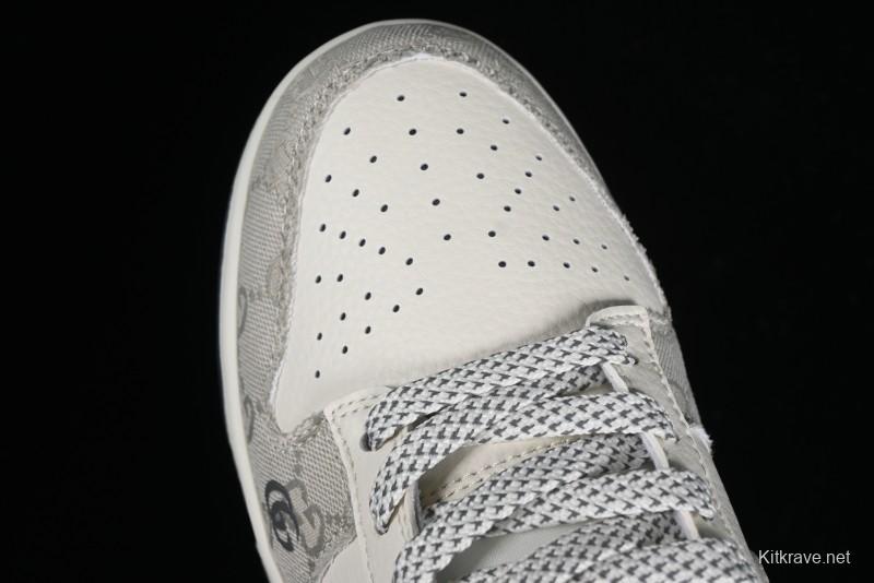 Nike SB Dunk Low Gucci Collaboration - Smoke Grey Anniversary Custom Low-Top Casual Sneakers - CF3688-003