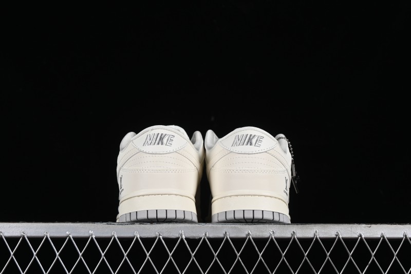 Nike SB Dunk Low LV Collaboration - Double Swoosh Beige Grey Anniversary High-End Custom Low-Top Casual Skate Shoes - FC2025-306
