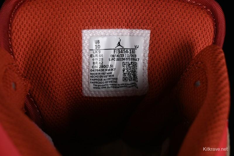 Nike Air Jordan 1 Mid Basketball Shoes in White/Orange/Red - FJ3458-160