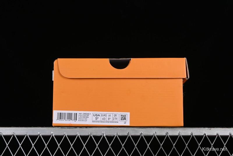 Nike Travis Scott x Fragment Design x Jordan Air Jordan 1 Low OG SP AJ1 LV Grey Denim Culture Casual Sneakers - LJ5188-004