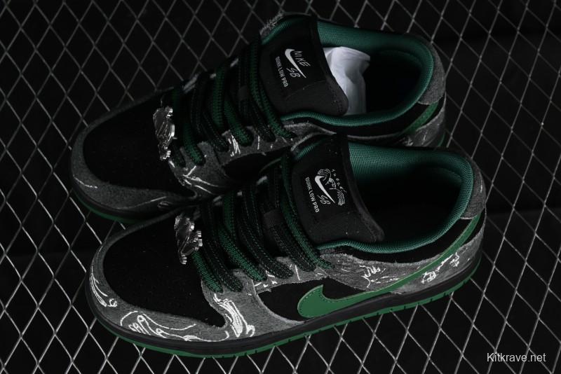 Nike There Skateboards x Nike SB Dunk Low Graffiti Art Style Collaboration SB Low Top Casual Skate Shoes - HF7743-001