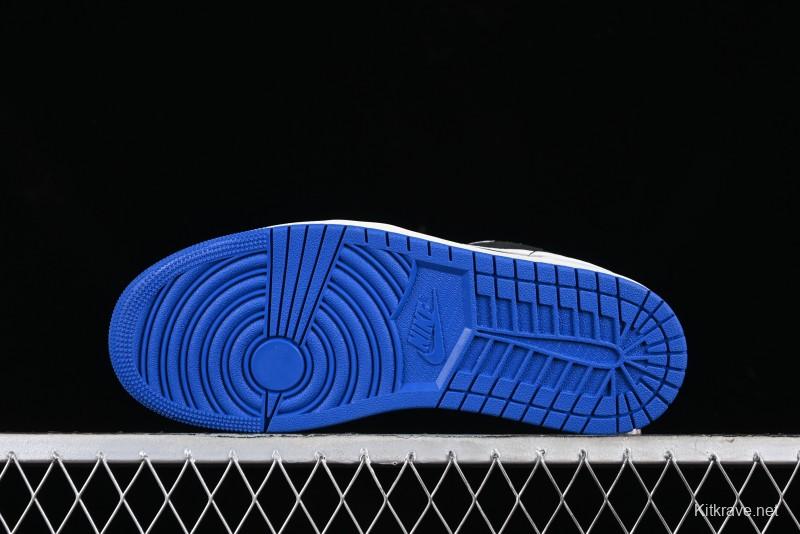 Nike Air Jordan 1 Low "Quai 54" Casual Sneakers in White Black Blue - HQ0764-001