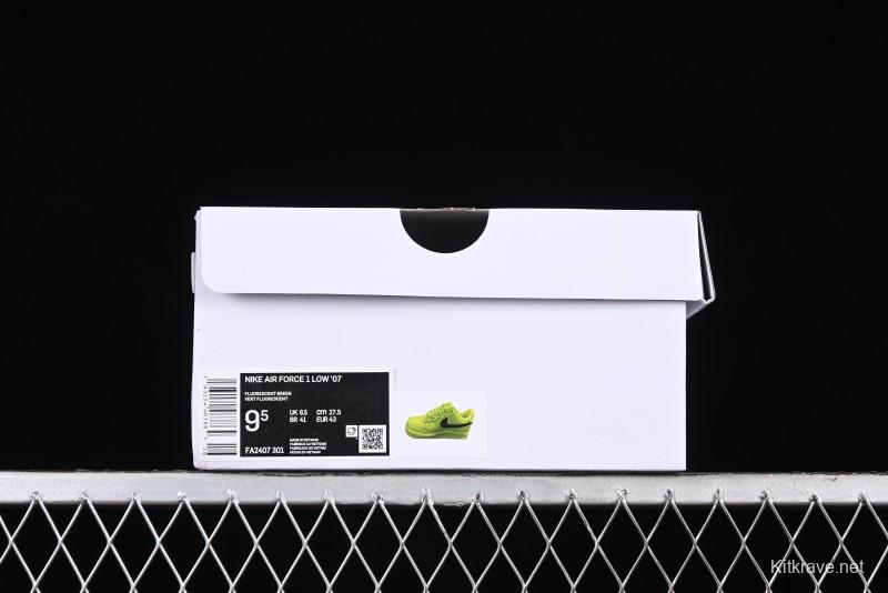 Nike Air Force 1 '07 Low Top Casual Sneakers in Firefly Green - FA2407-301
