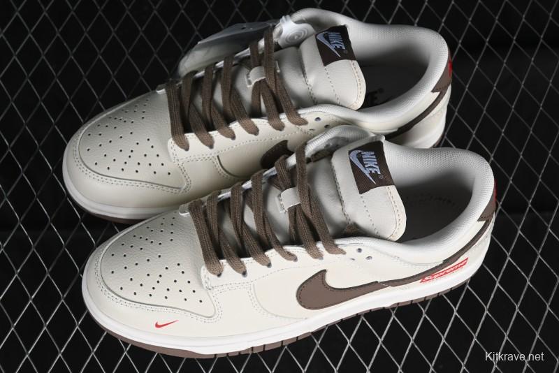 Nike Supreme x SB Dunk Low Collaboration - Military Green Anniversary High-End Custom Low-Top Casual Skate Shoes - XD1688-001