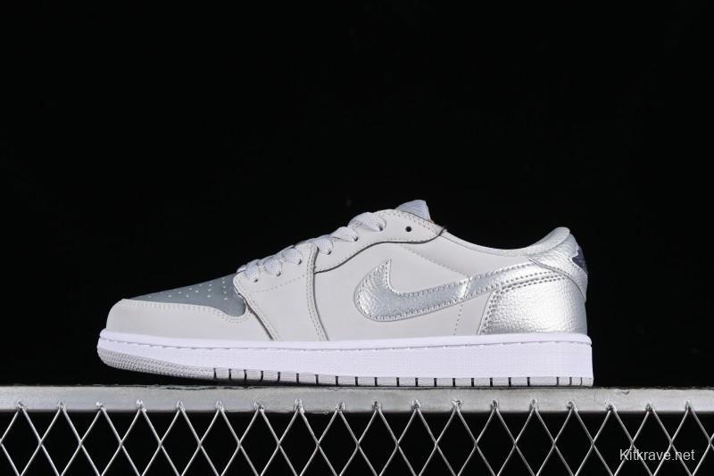 Nike Air Jordan 1 Low AJ1 Grey Silver Low-Top Casual Sneakers - CZ0790-002