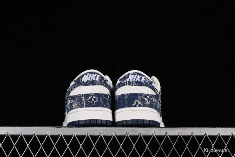 Nike SB Dunk Low LV Collaboration - Camo Mesh Anniversary High-End Custom Low-Top Casual Skate Shoes - JH8040-942