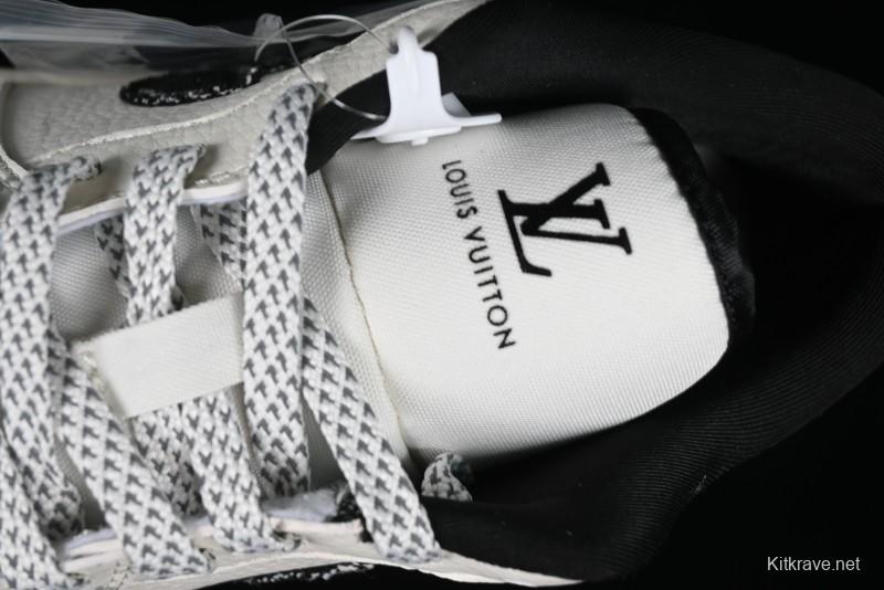 Nike Air Jordan 1 Low LV Collaboration - Black Denim Print Custom High-End Basketball Shoes - SJ9950-006