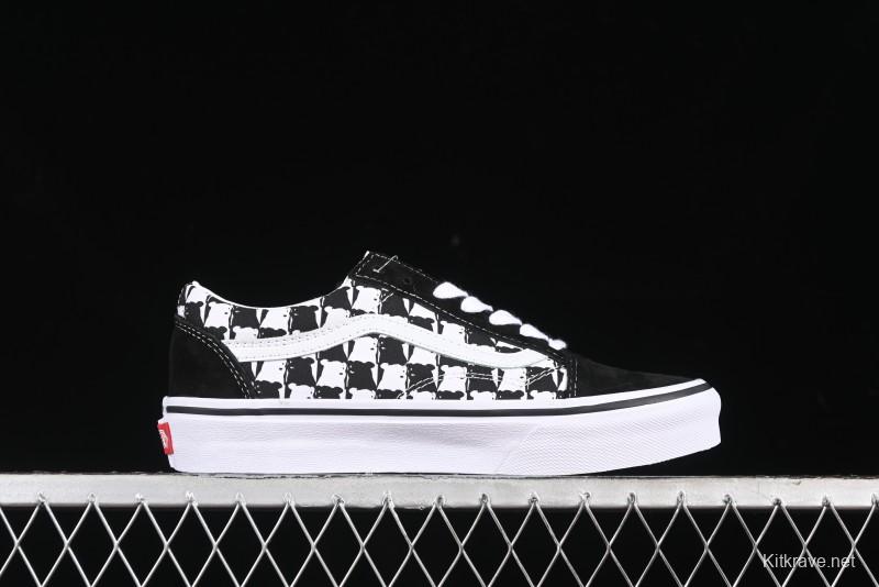 Vans Old Skool Checkerboard Bear Comfortable Slip-Resistant Cushioned Casual Vulcanized Sneakers - VN000D3CG03