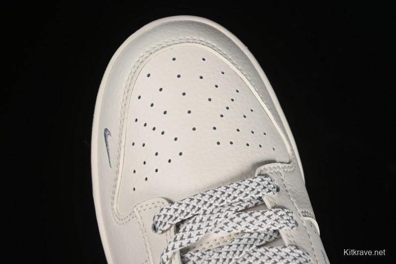 Nike SB Dunk Low Stussy Collaboration - White Grey Double Swoosh Anniversary High-End Custom Low-Top Casual Sneakers - XX2025-206