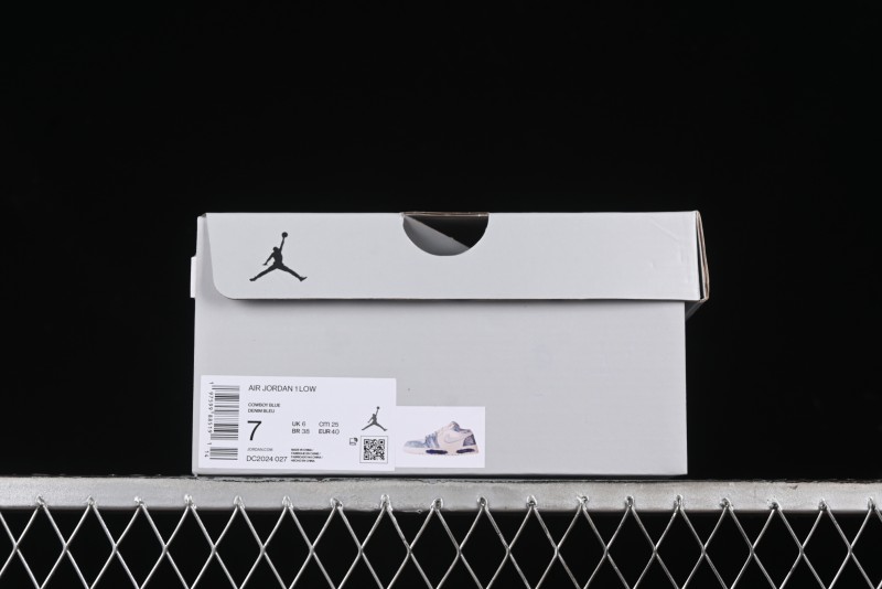 Nike Air Jordan 1 Low MLB Collaboration Retro Blue Denim Custom Basketball Shoes - DC2024-027