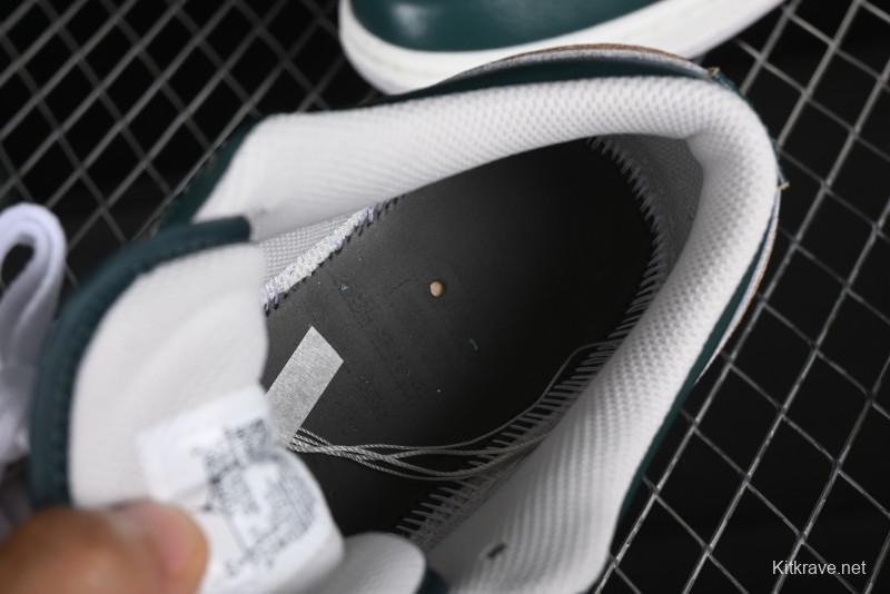 Nike Air Jordan 1 Low Retro Casual Sneakers in White Green - FQ7687-300